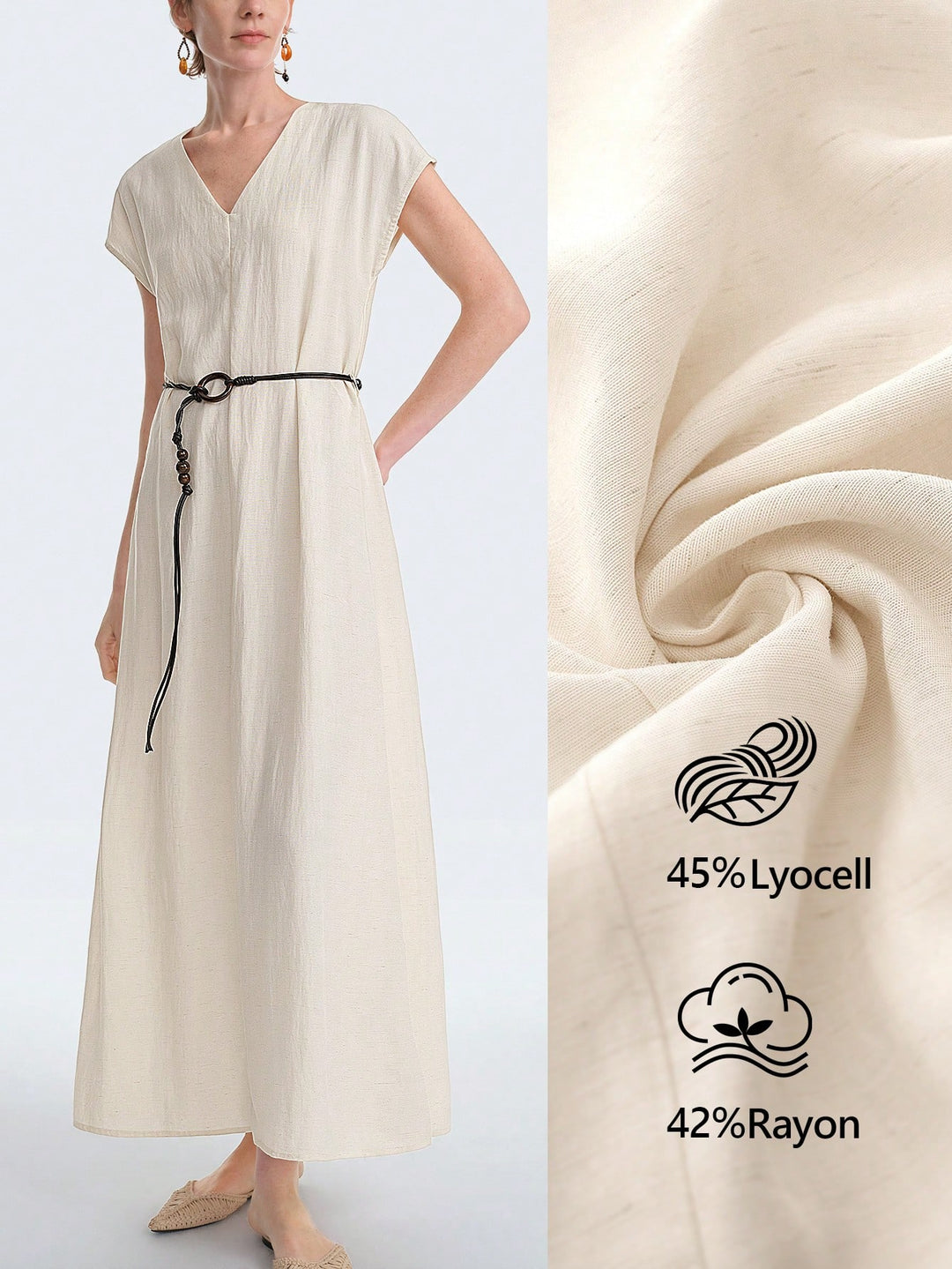 Rochie maxi SHEIN, bej