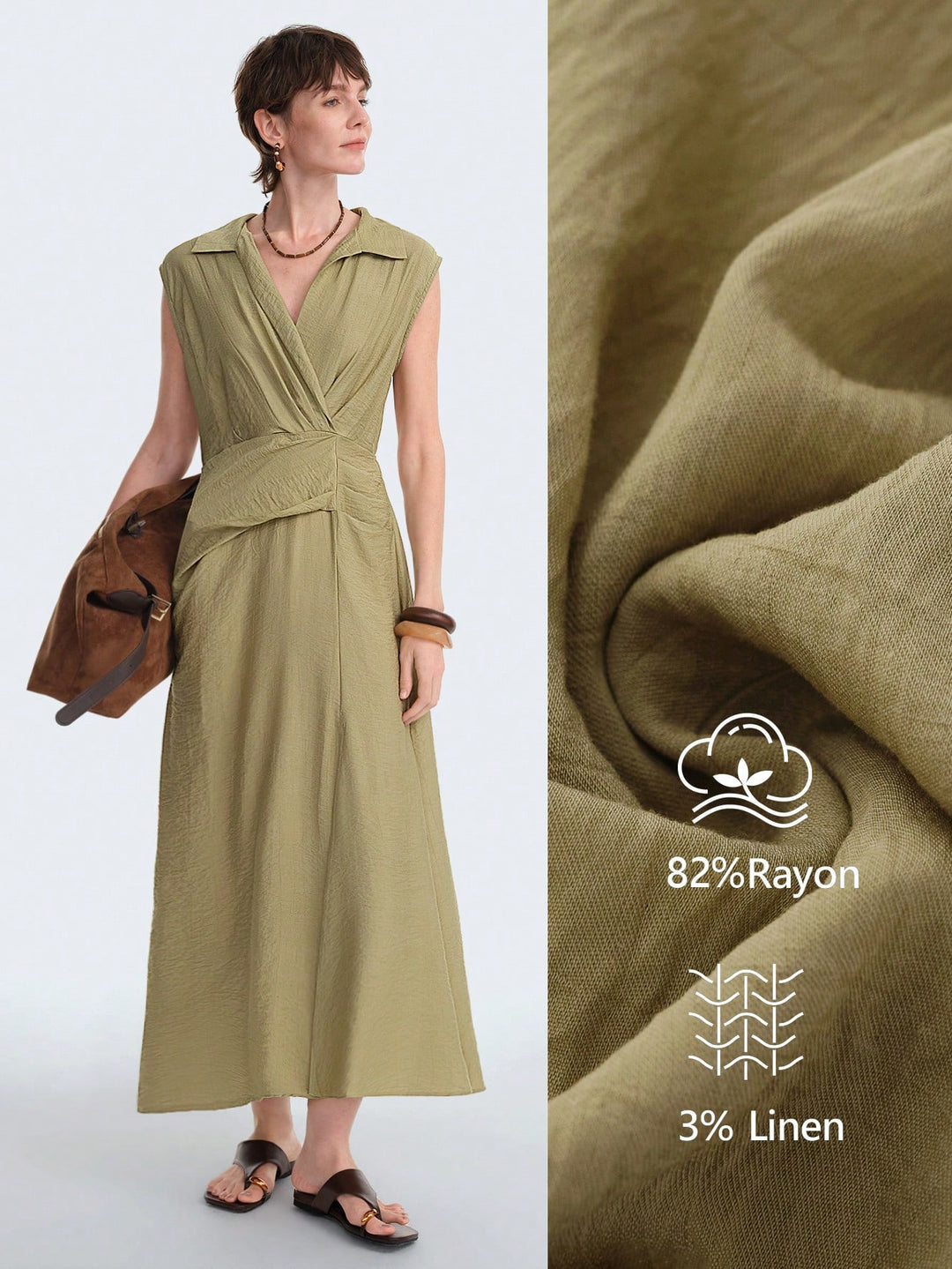 Rochie maxi SHEIN, kaki