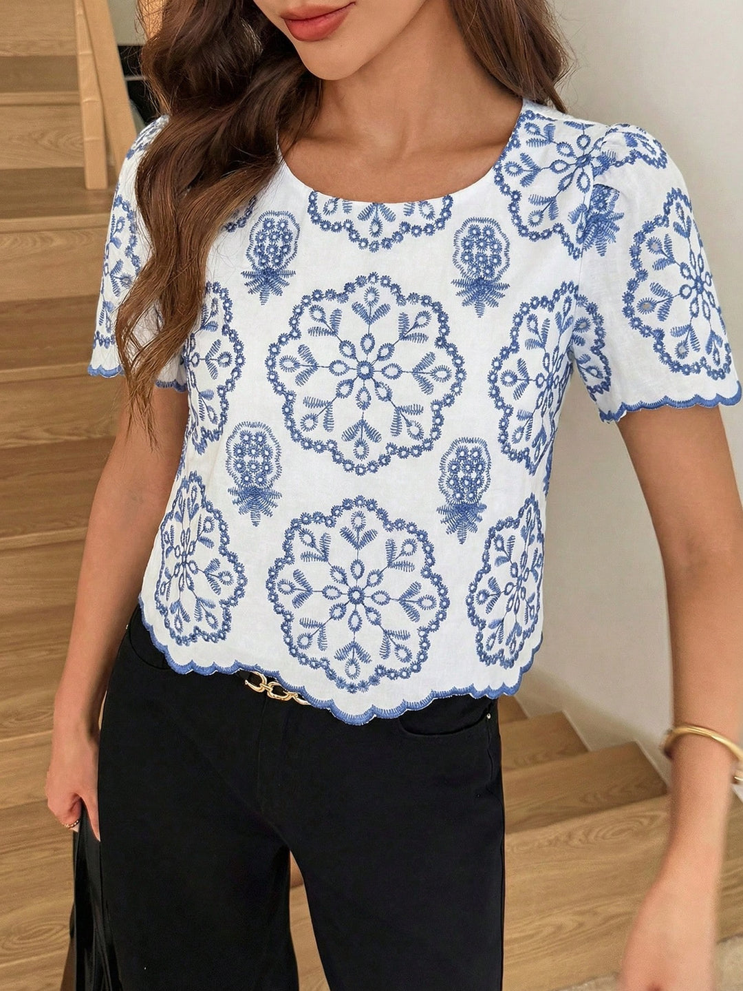 Bluza tip tunică SHEIN, albastru