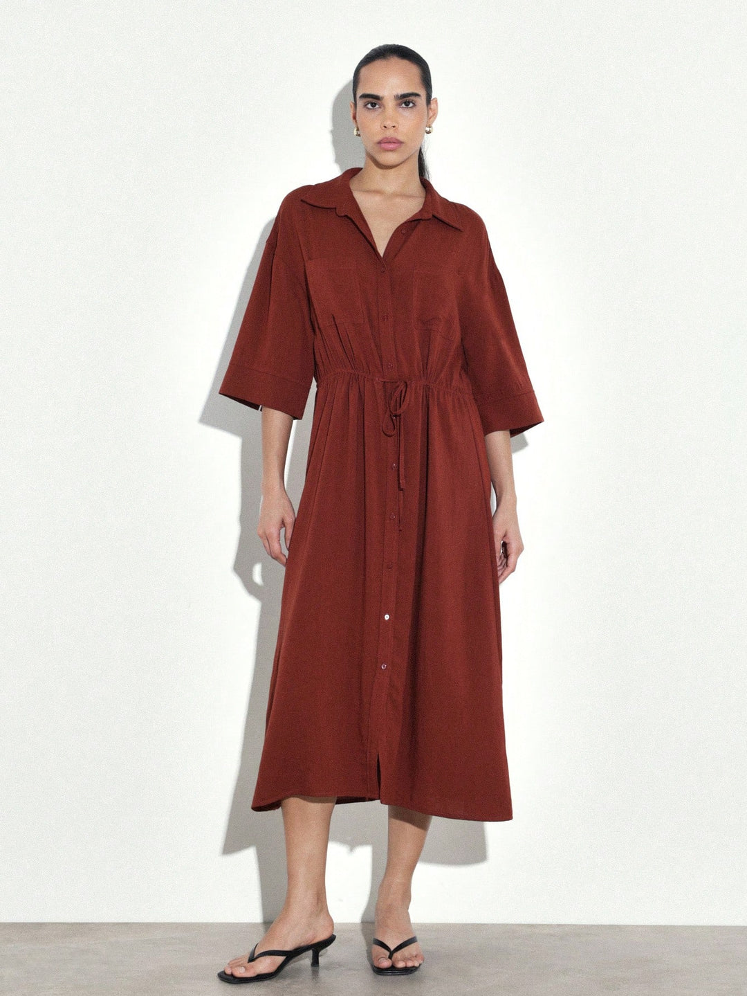 Rochie midi SHEIN, maro