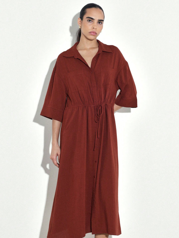 Rochie midi SHEIN, maro