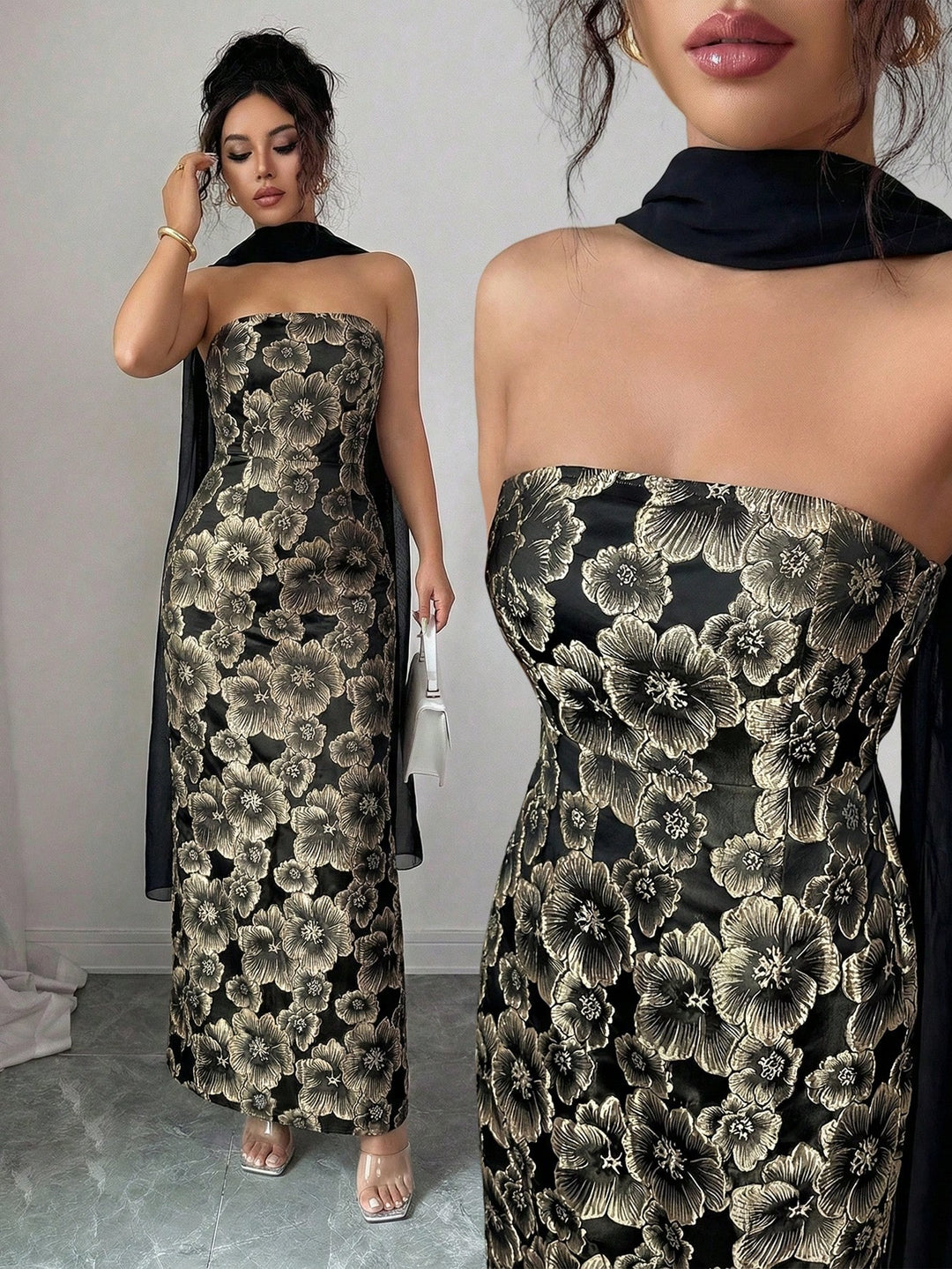 Rochie midi SHEIN, negru