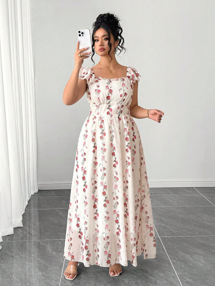 Rochie maxi SHEIN, crem