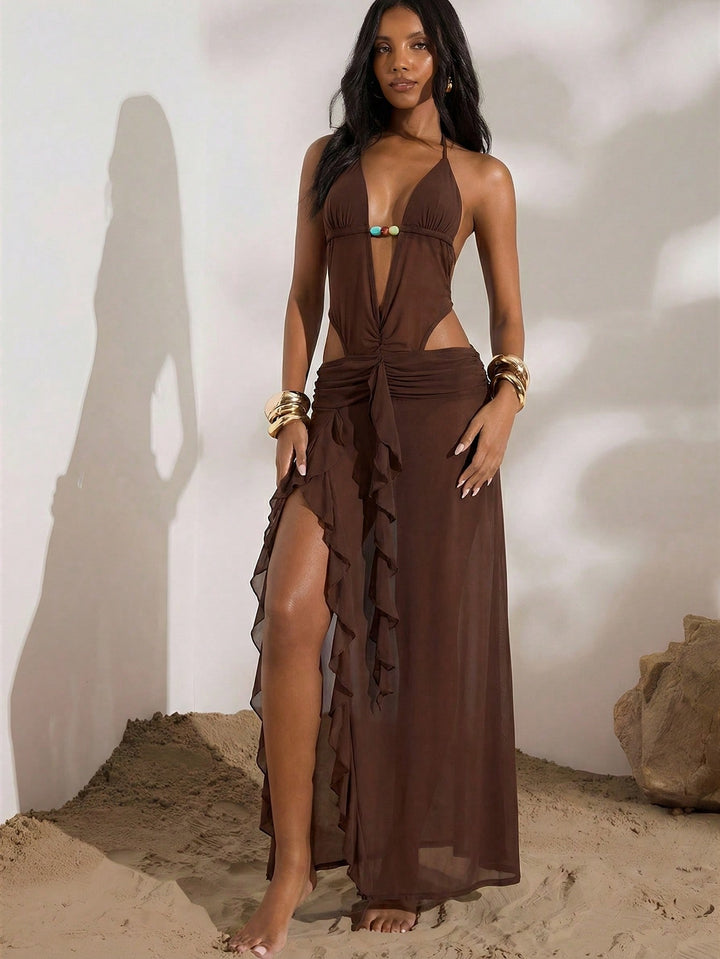 Rochie maxi SHEIN, maro