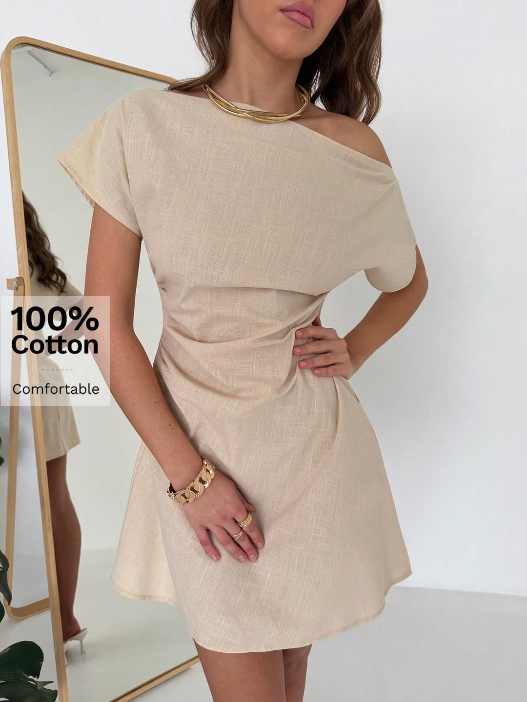 Rochie mini SHEIN, bej