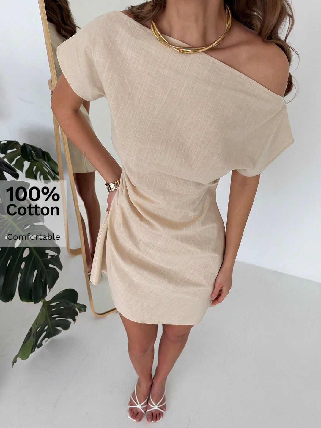 Rochie mini SHEIN, bej