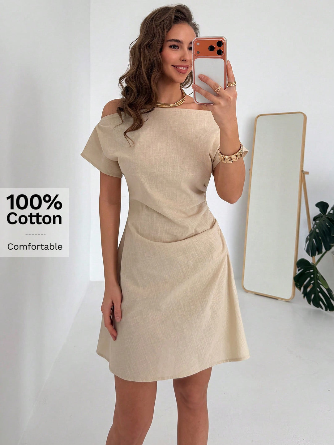 Rochie mini SHEIN, bej