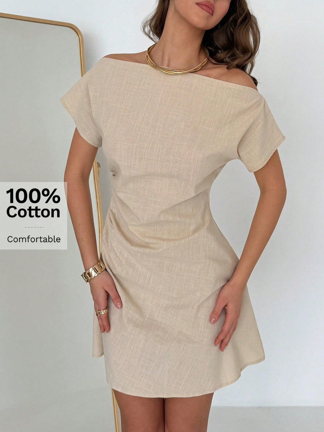 Rochie mini SHEIN, bej
