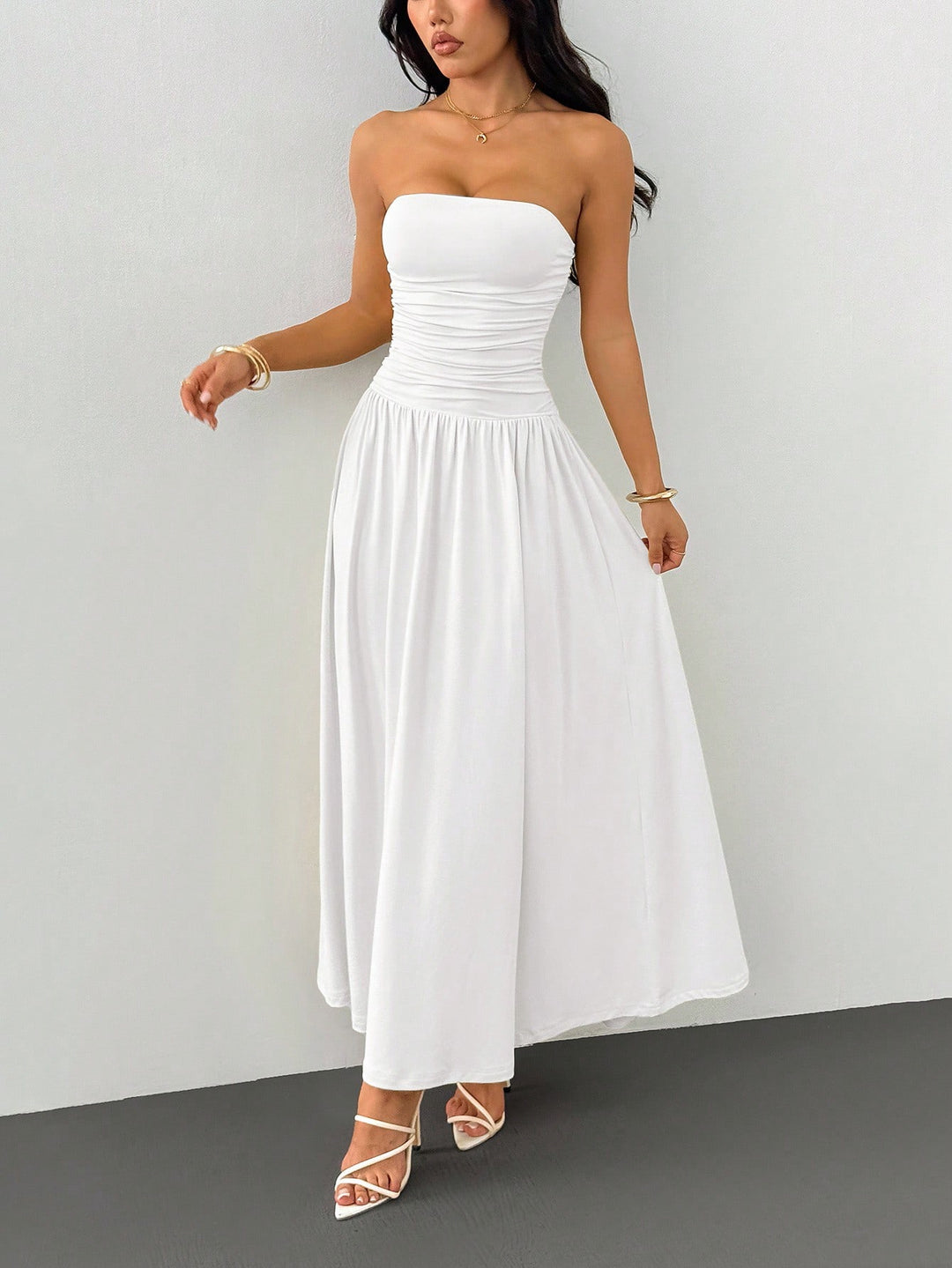 Rochie maxi SHEIN, alb