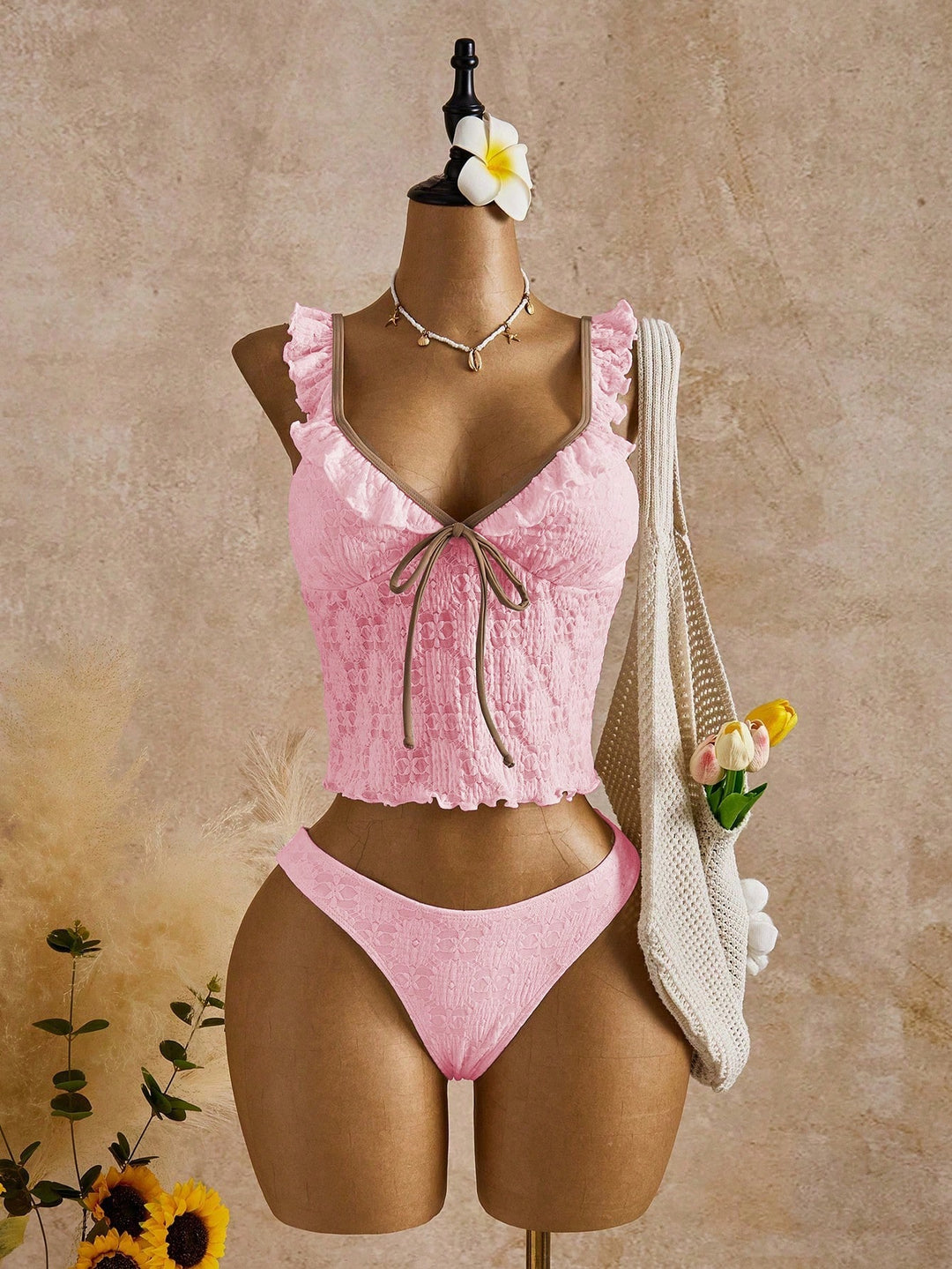 Costum de baie SHEIN, roz