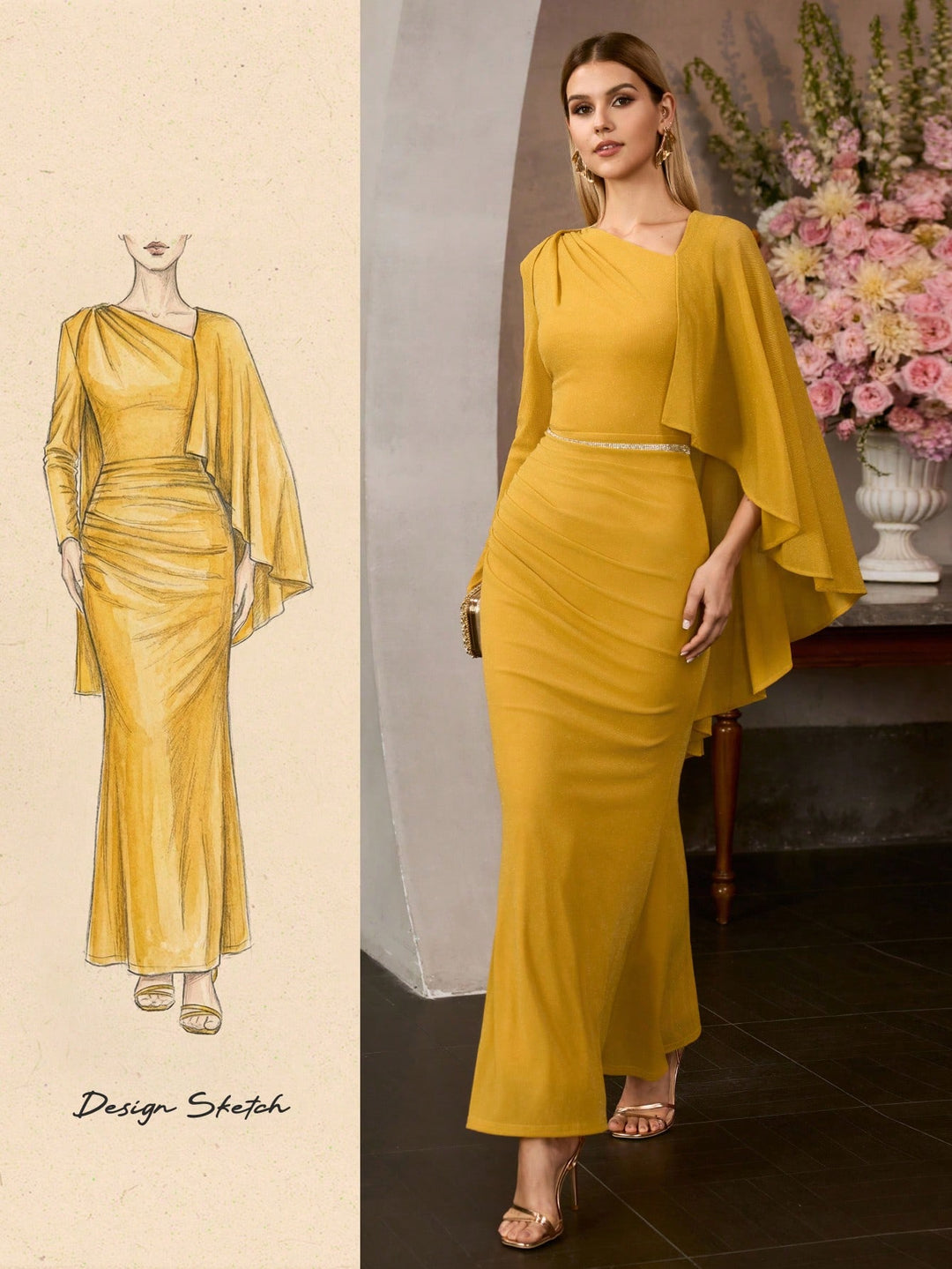 Rochie de ocazie SHEIN, galben