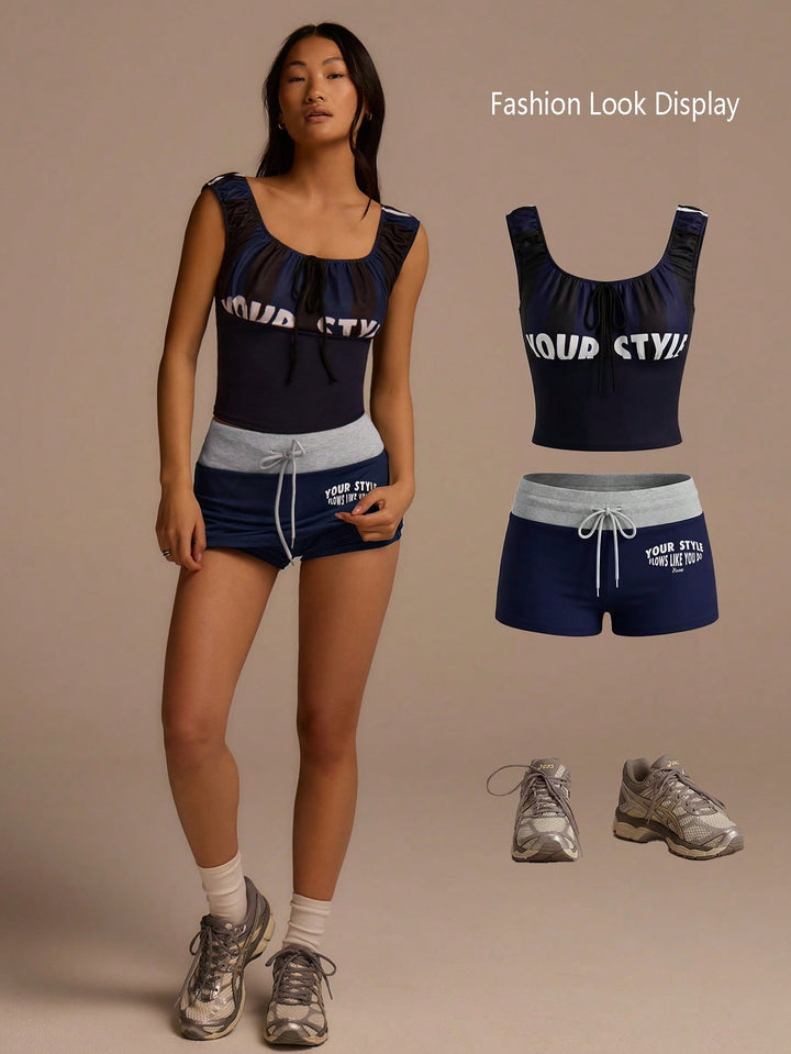 Fustă-pantalon SHEIN, albastru