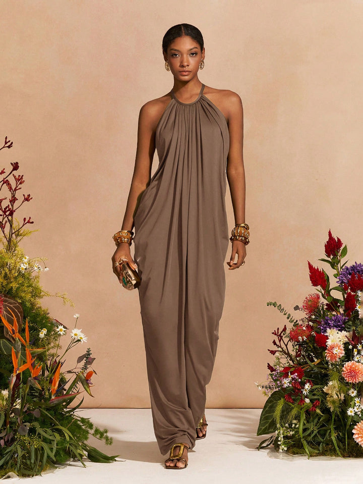 Rochie maxi SHEIN, maro