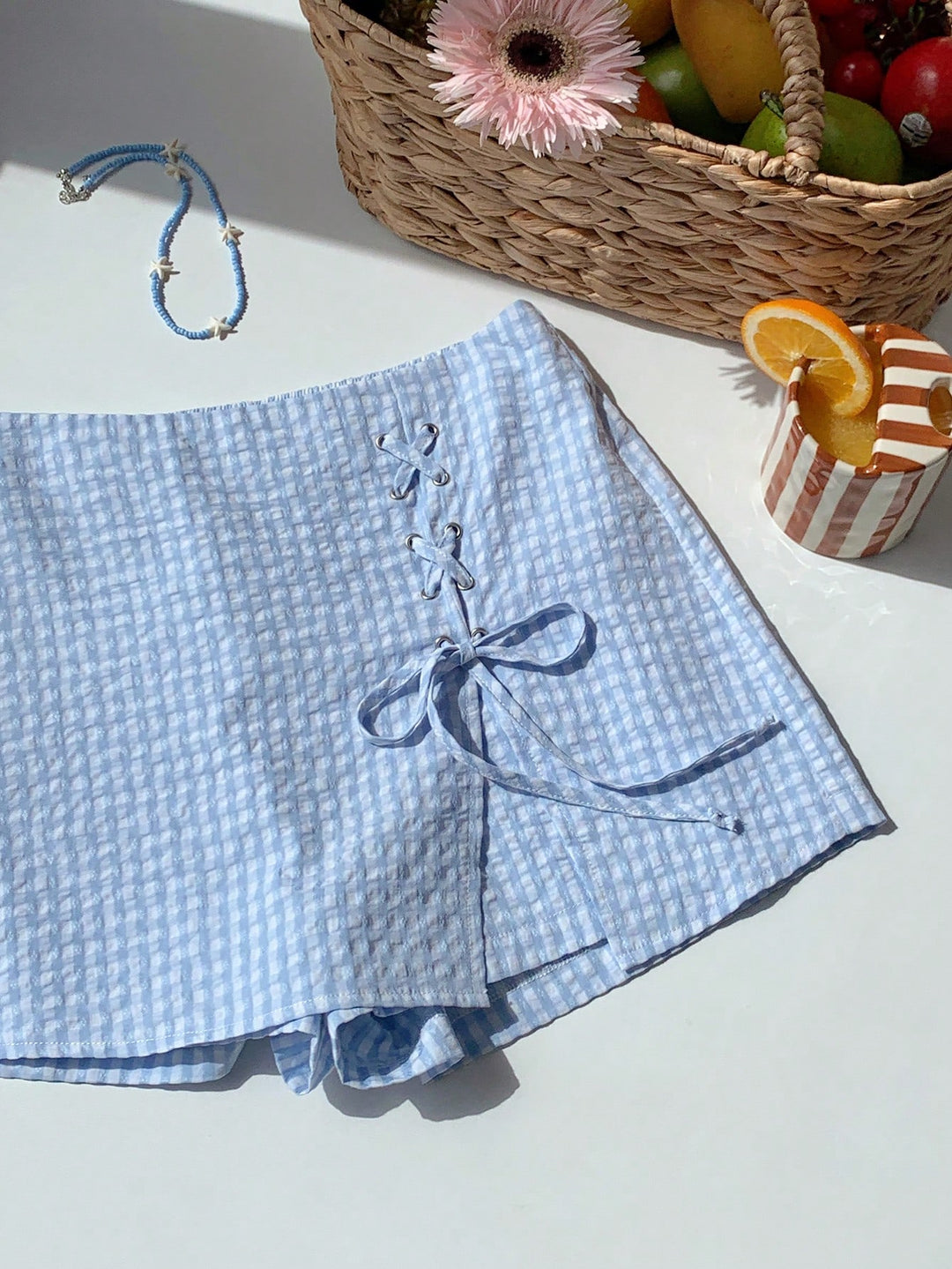 Pantaloni scurți SHEIN, albastru