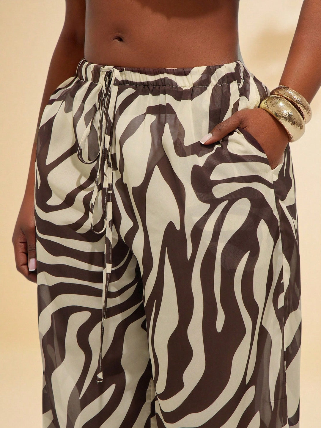 Pantaloni SHEIN, maro