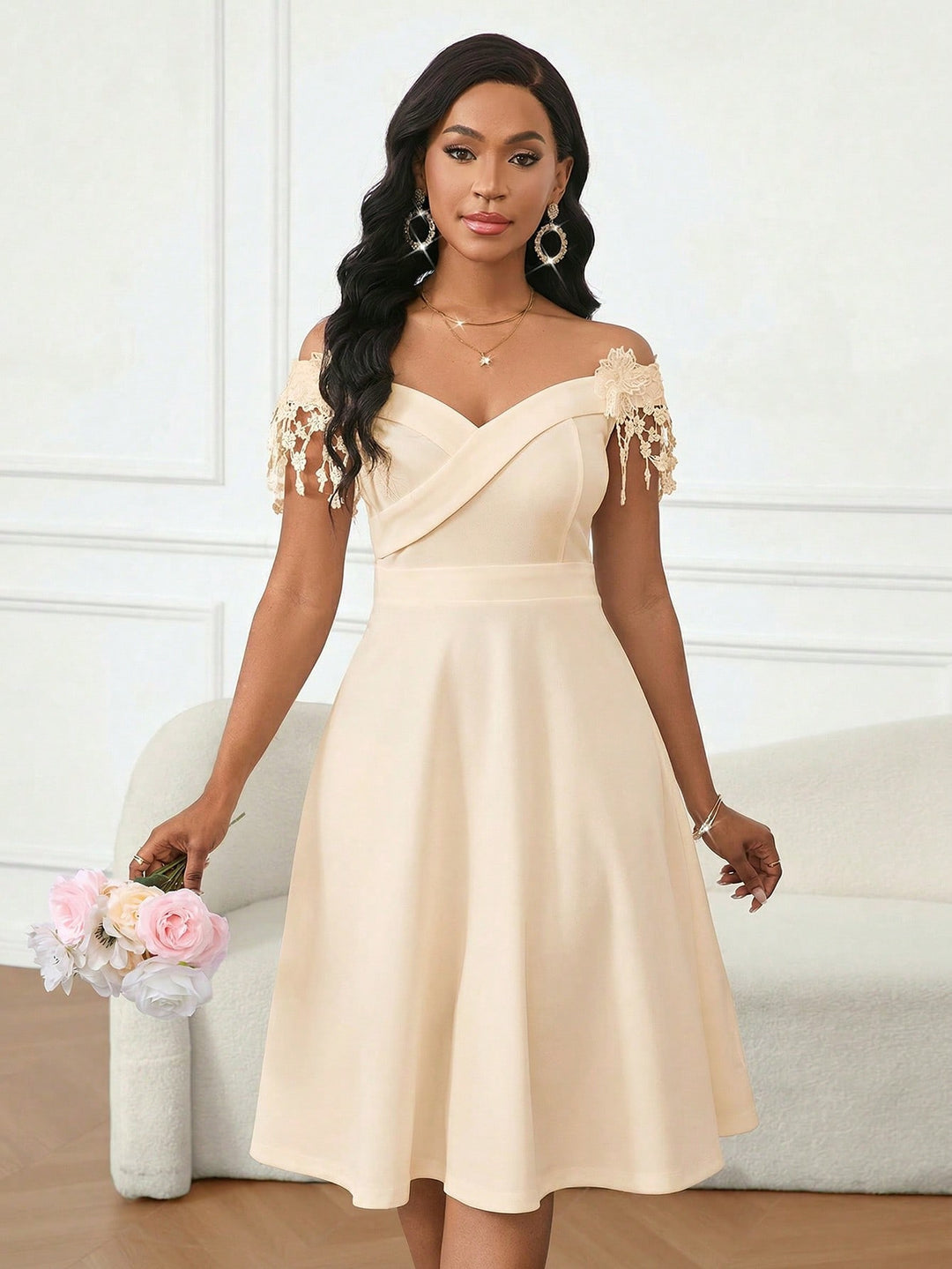 Rochie midi SHEIN, bej