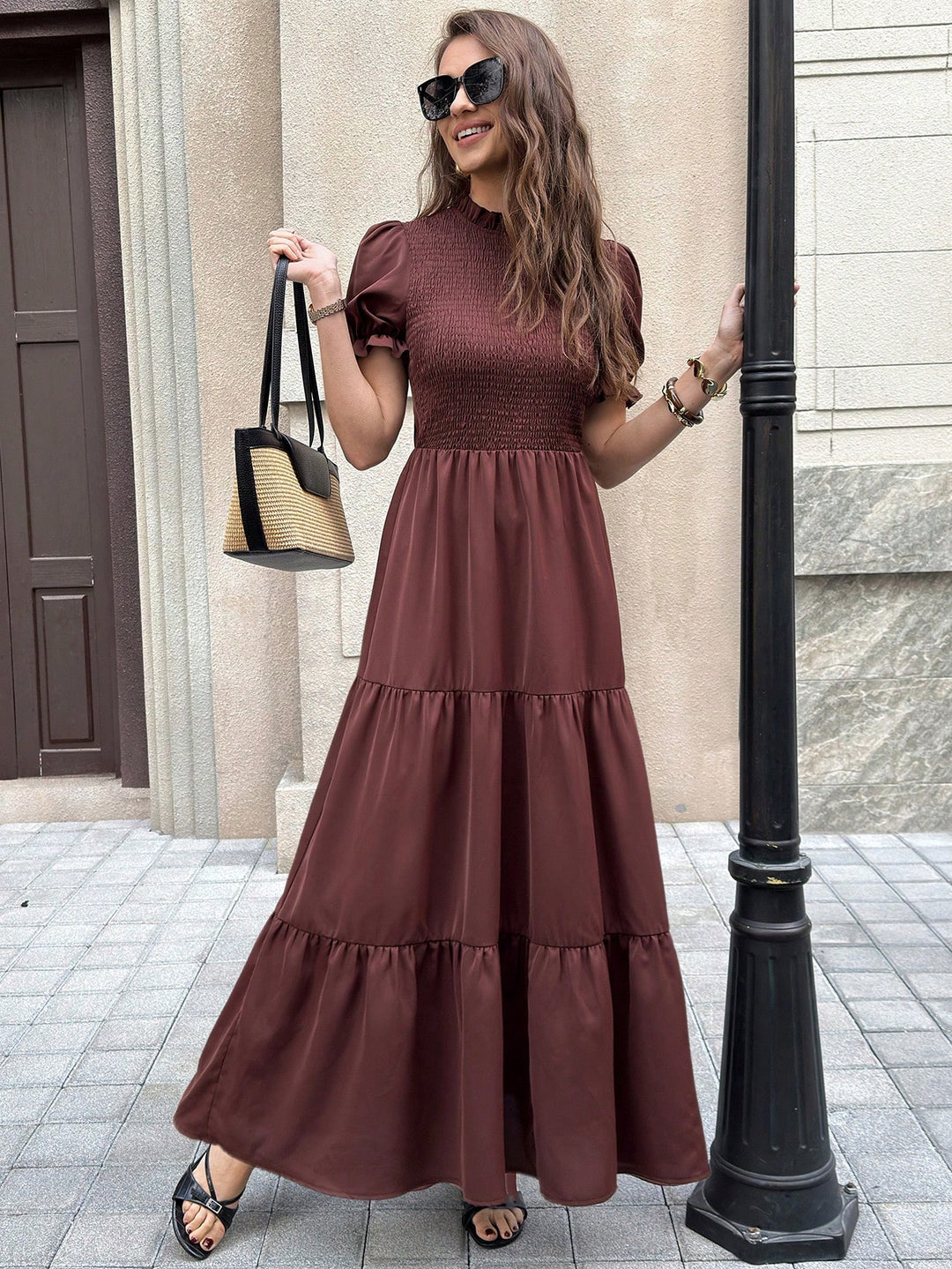 Rochie maxi SHEIN, maro