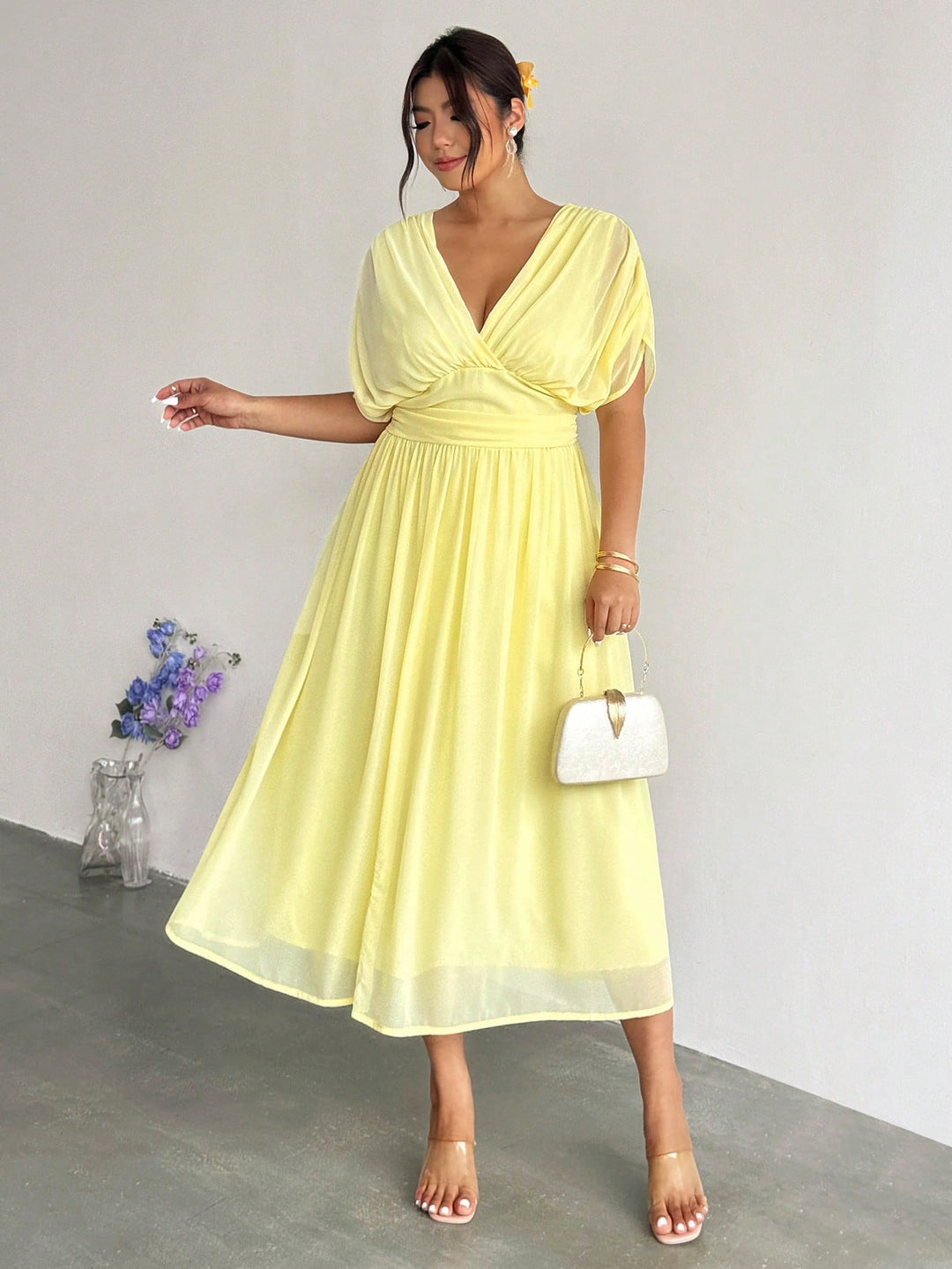 Rochie midi SHEIN, galben