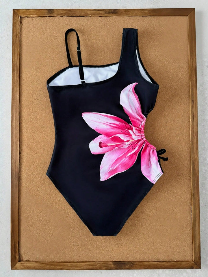 SHEIN fekete egyrészes fürdőruha