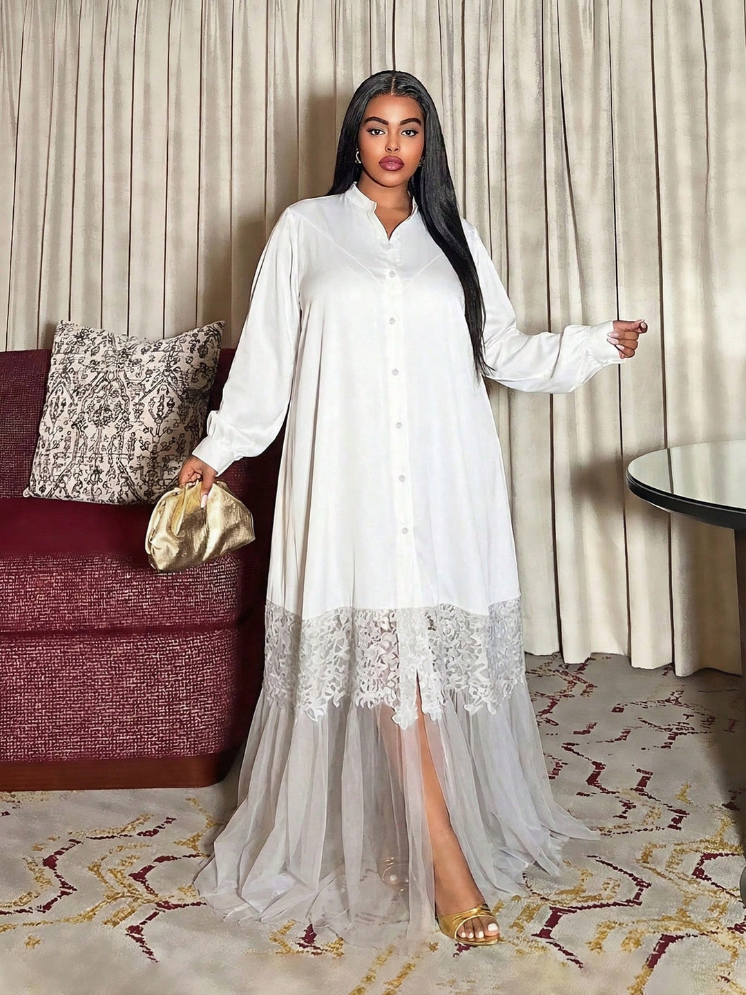 Rochie maxi SHEIN, alb