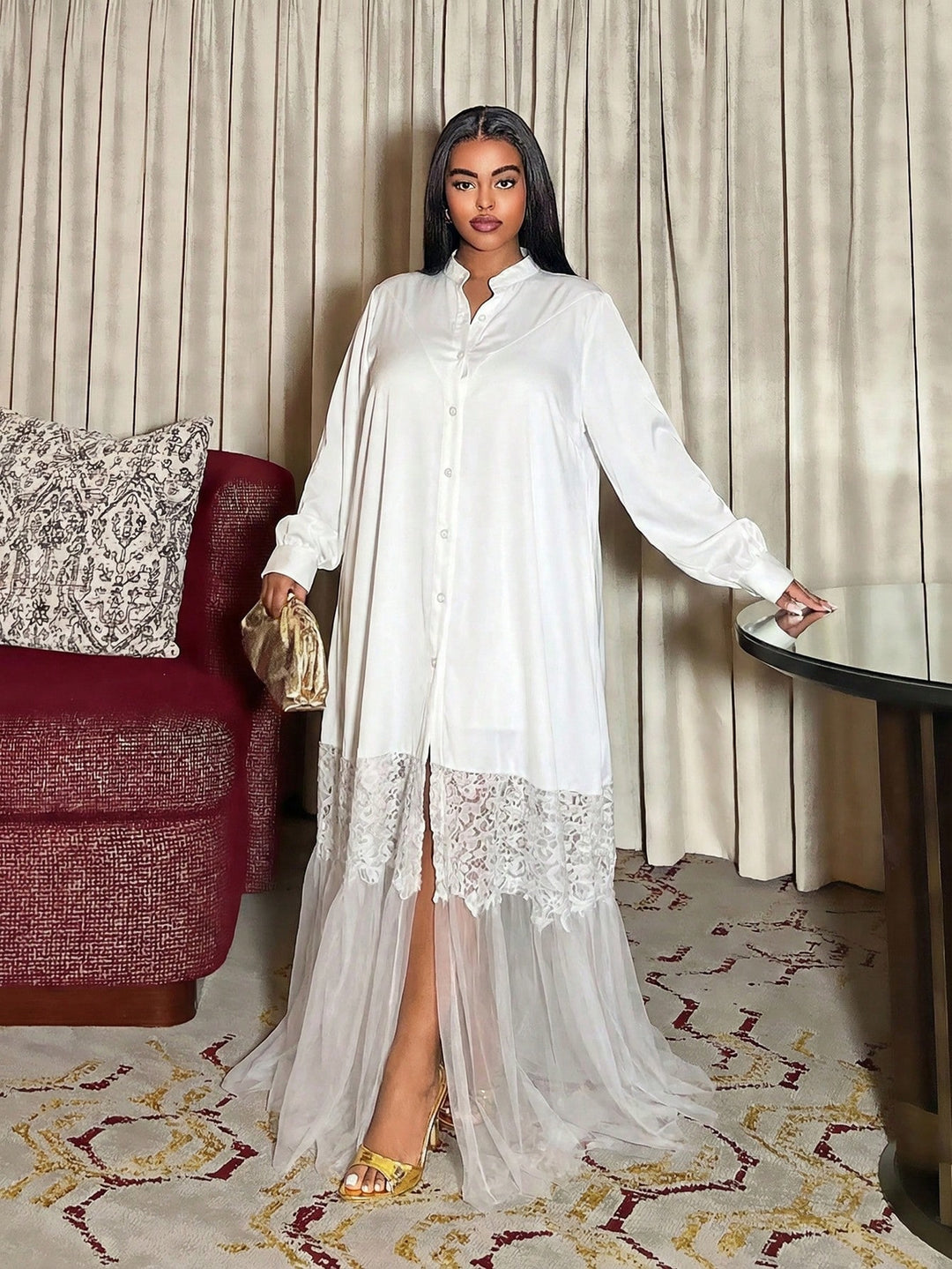 Rochie maxi SHEIN, alb
