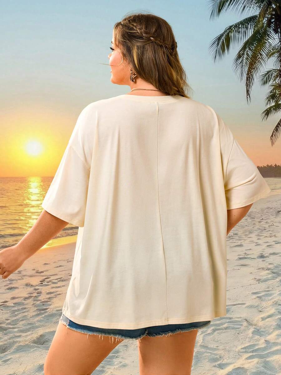 Tricou SHEIN, crem