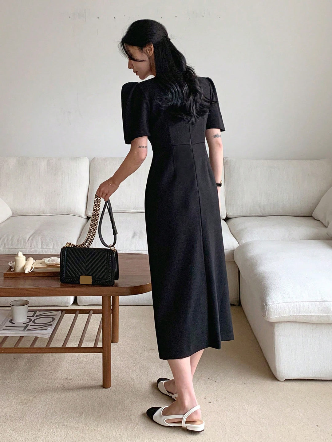 Rochie midi SHEIN, negru