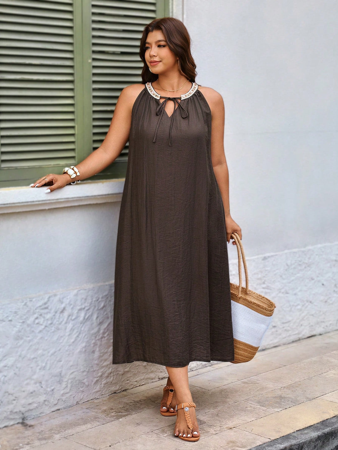 Rochie maxi SHEIN, maro