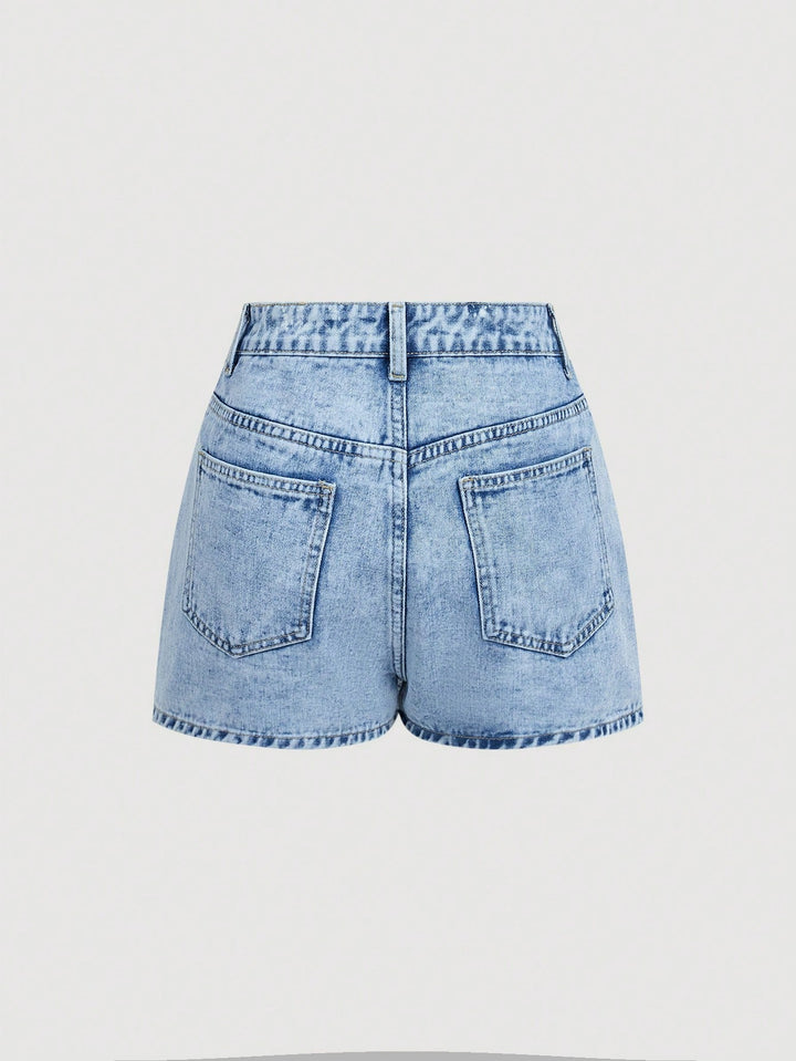 Pantaloni scurți SHEIN, albastru
