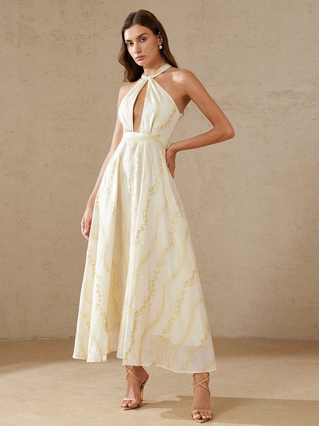 Rochie maxi SHEIN, bej