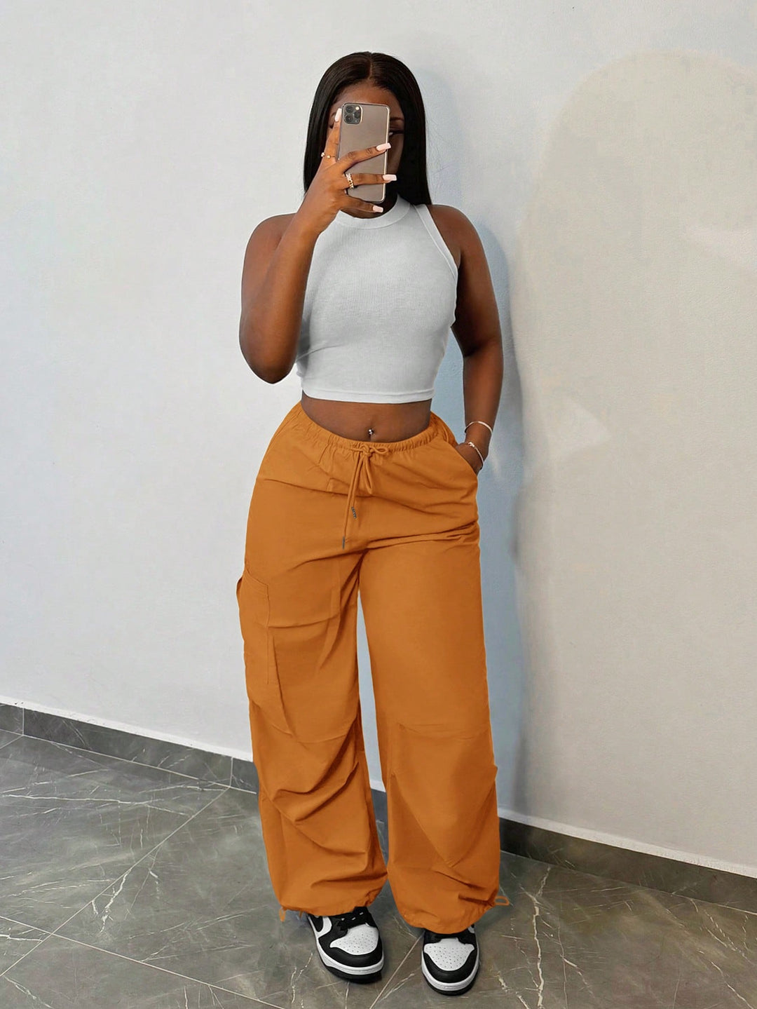 Pantaloni SHEIN, portocaliu