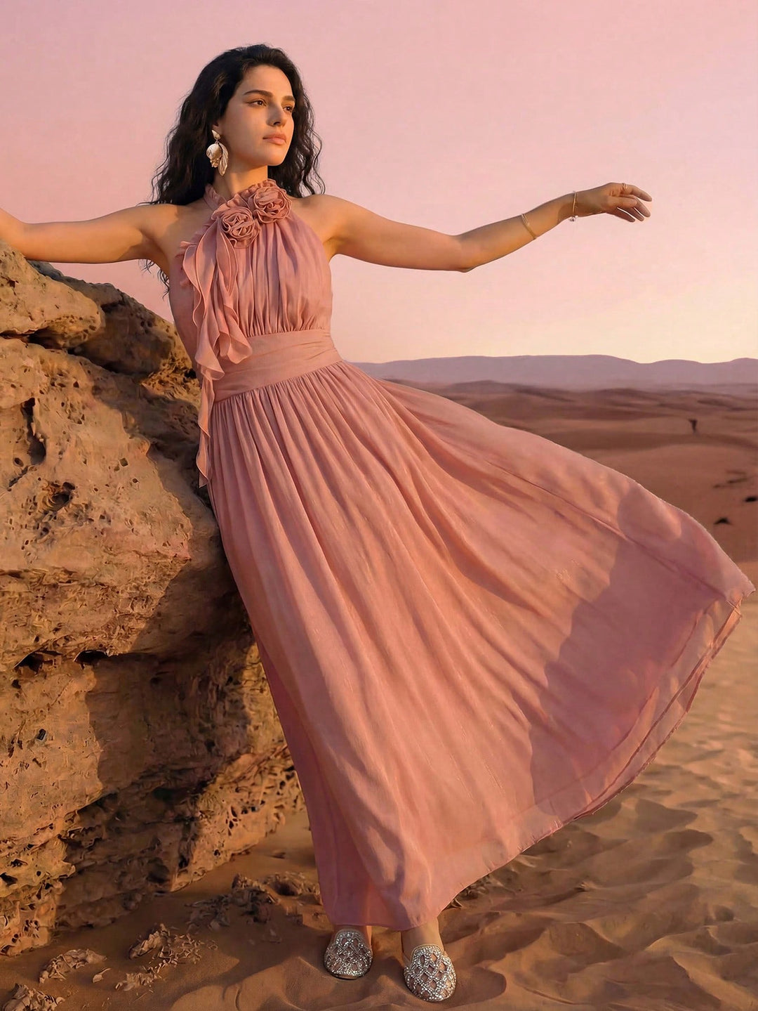 Rochie maxi SHEIN, roz