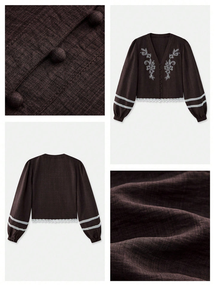Bluză SHEIN, maro