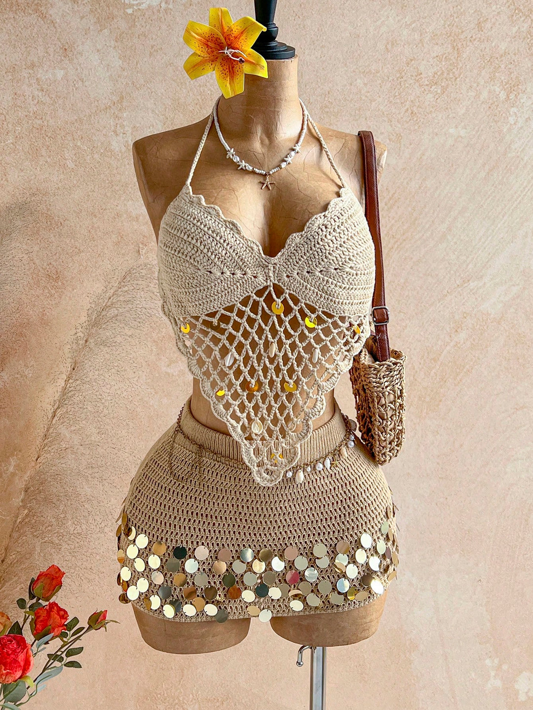 Top tricotat SHEIN, bej
