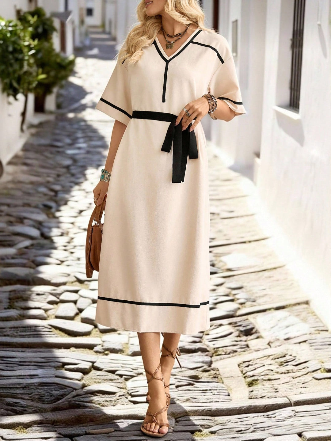 Rochie maxi SHEIN, bej