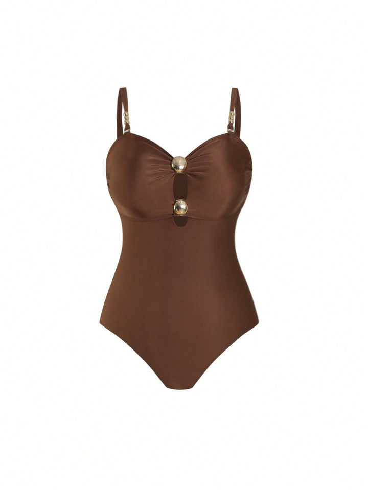 Costum de baie SHEIN, maro