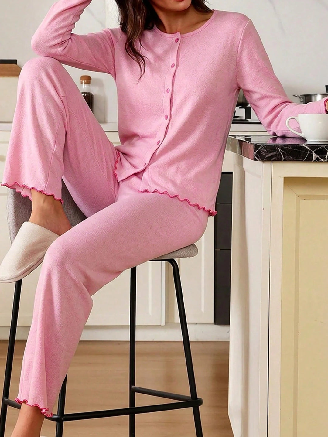 Compleu pijamale SHEIN, roz