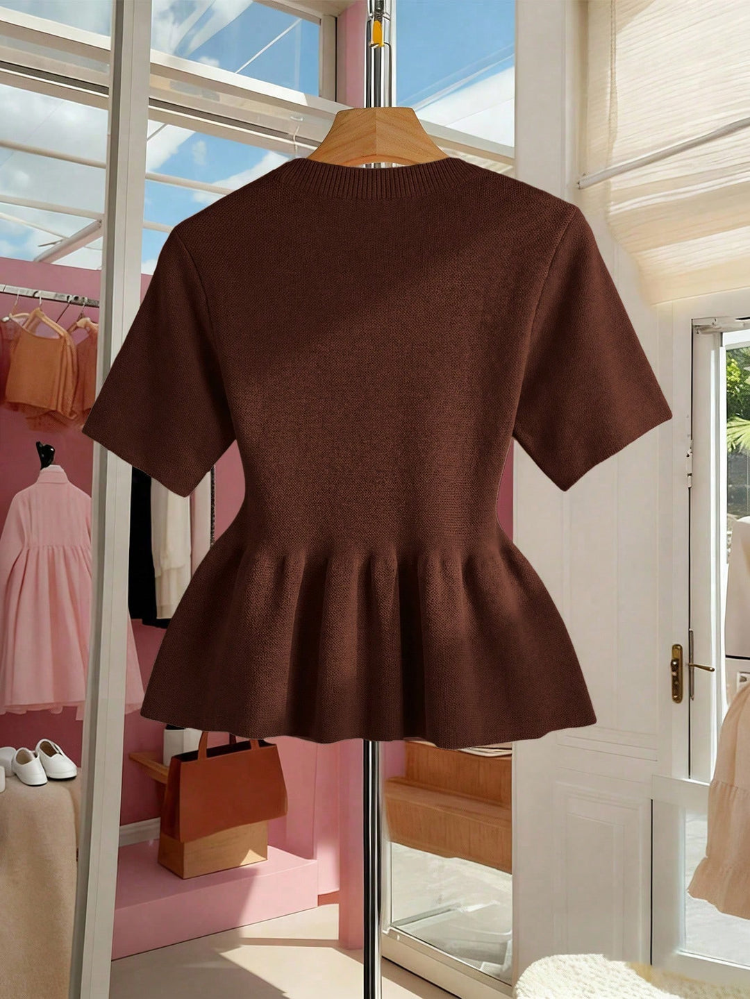 Bluza tricotată SHEIN, maro
