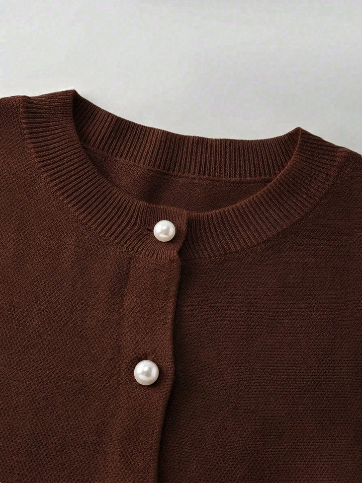 Bluza tricotată SHEIN, maro
