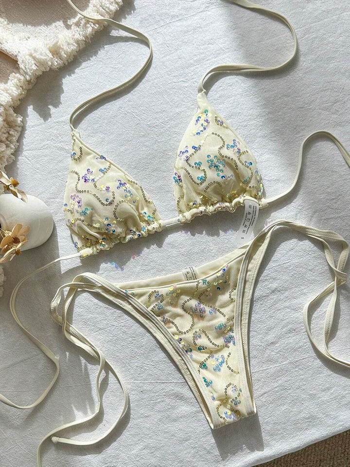 Costum de baie SHEIN, crem
