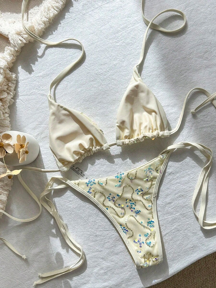 Costum de baie SHEIN, crem