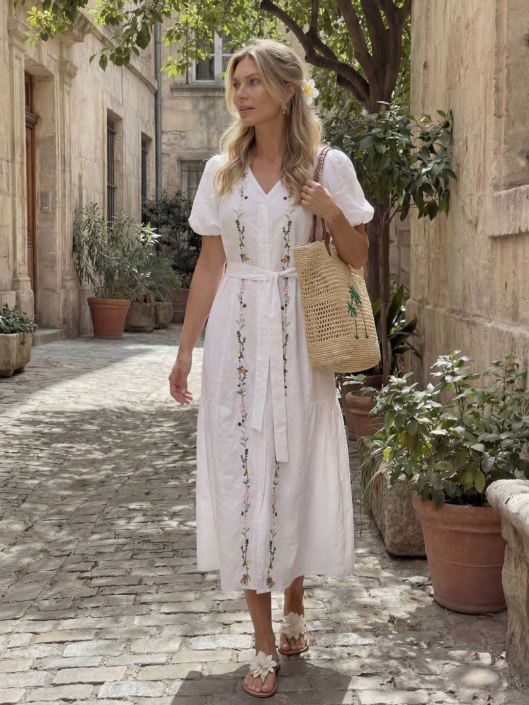 Rochie maxi SHEIN, alb