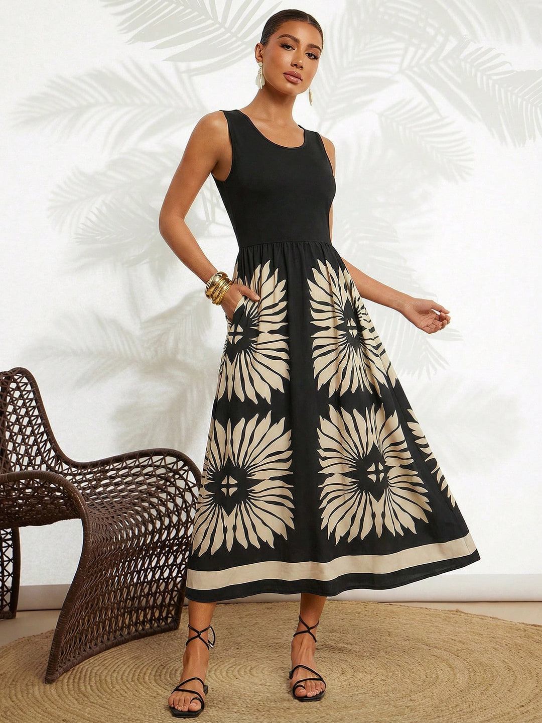 Rochie midi SHEIN, mix culori