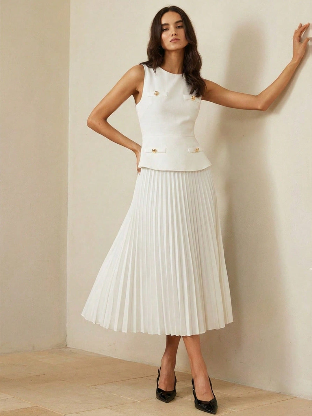 Rochie maxi SHEIN, alb