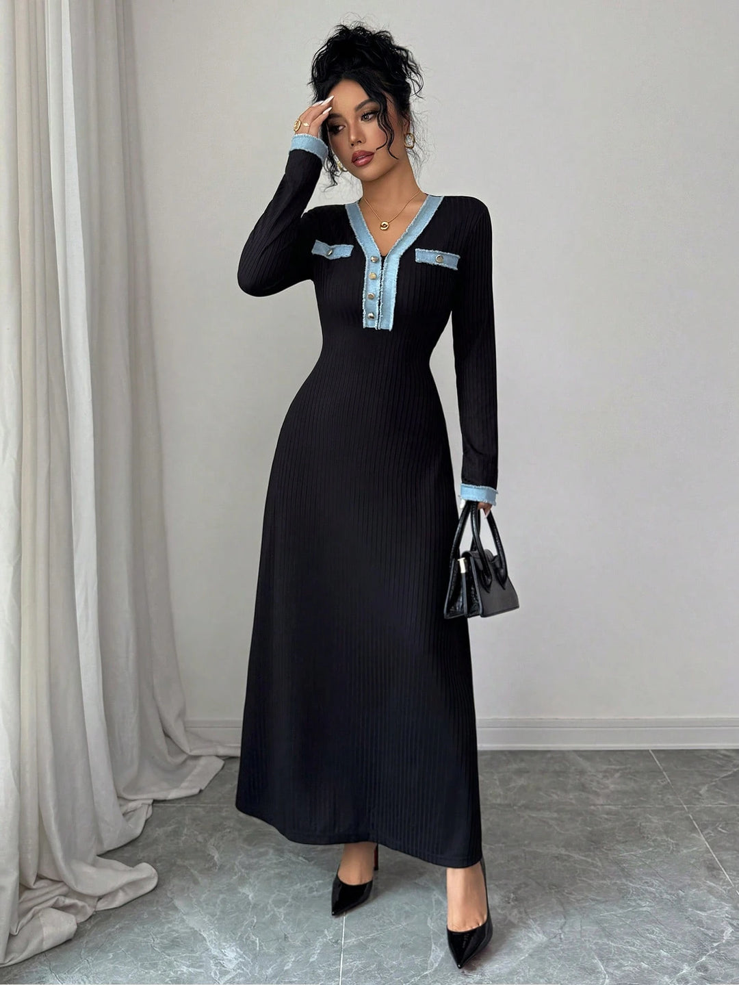 Rochie maxi SHEIN, negru