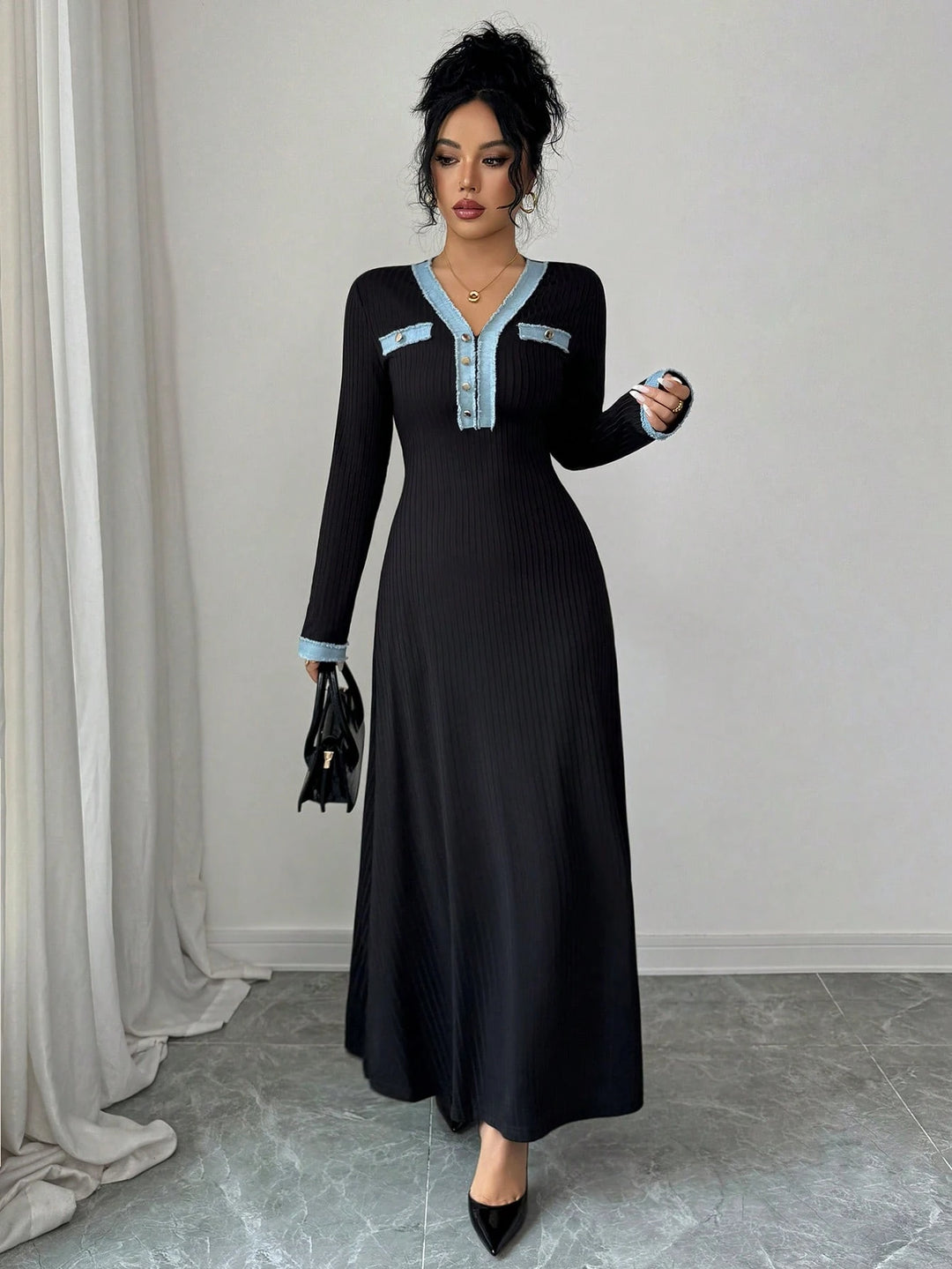 Rochie maxi SHEIN, negru