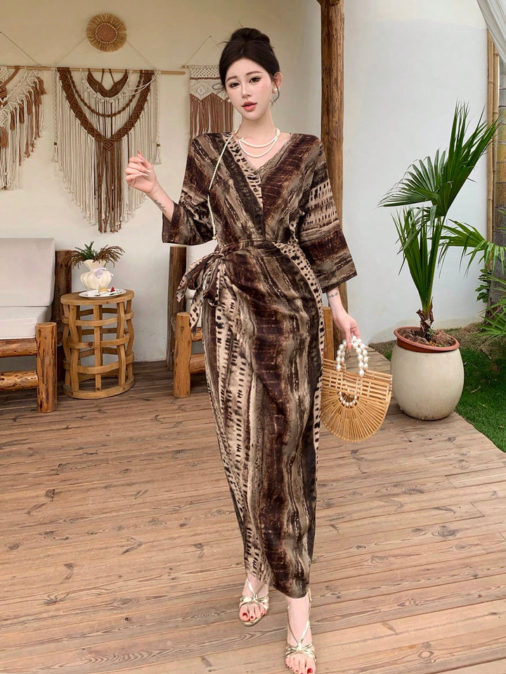 Rochie midi SHEIN, maro