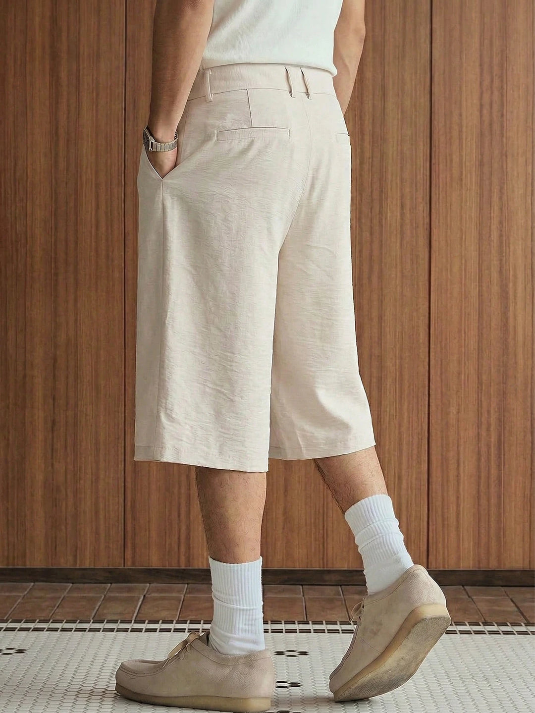 Pantaloni scurți SHEIN, bej