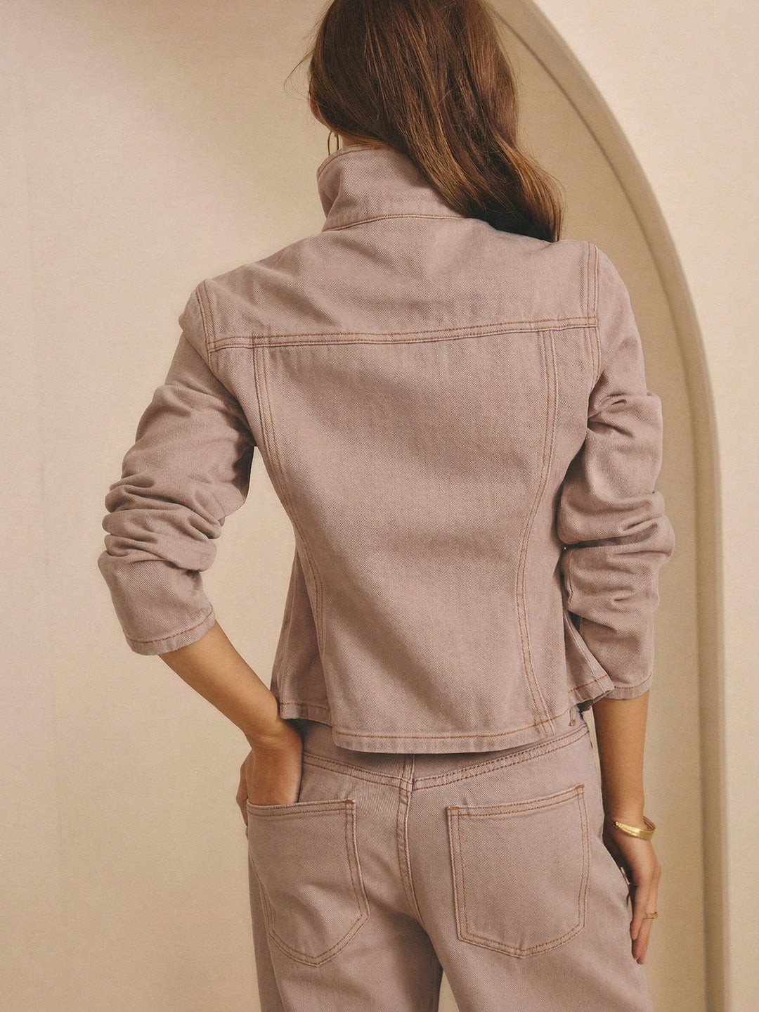 Jachetă denim SHEIN, roz