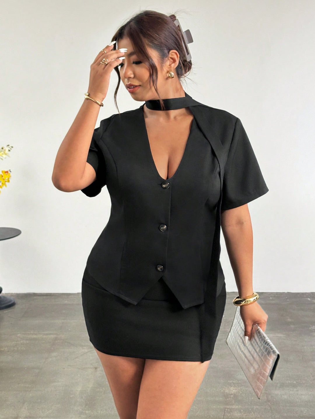 Sacou SHEIN, negru